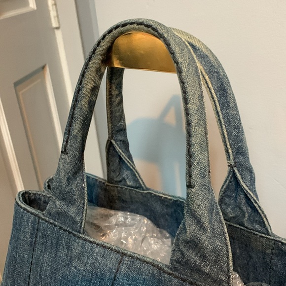 Authentic Prada Canapa denim tote bag with dustbag. - Picture 7 of 17
